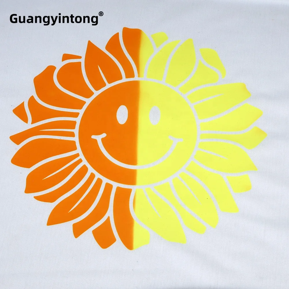 Guangyintong PU temperature color change heat transfer vinyl custom vinyl transfer printable heat transfer vinyl paper