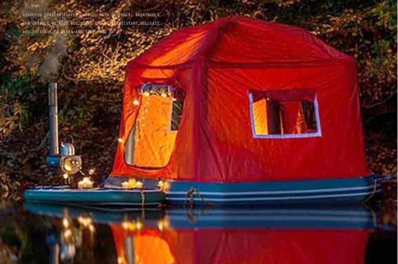 Inflatable water floating island platform tent rafting boat inflatable boat raft tent