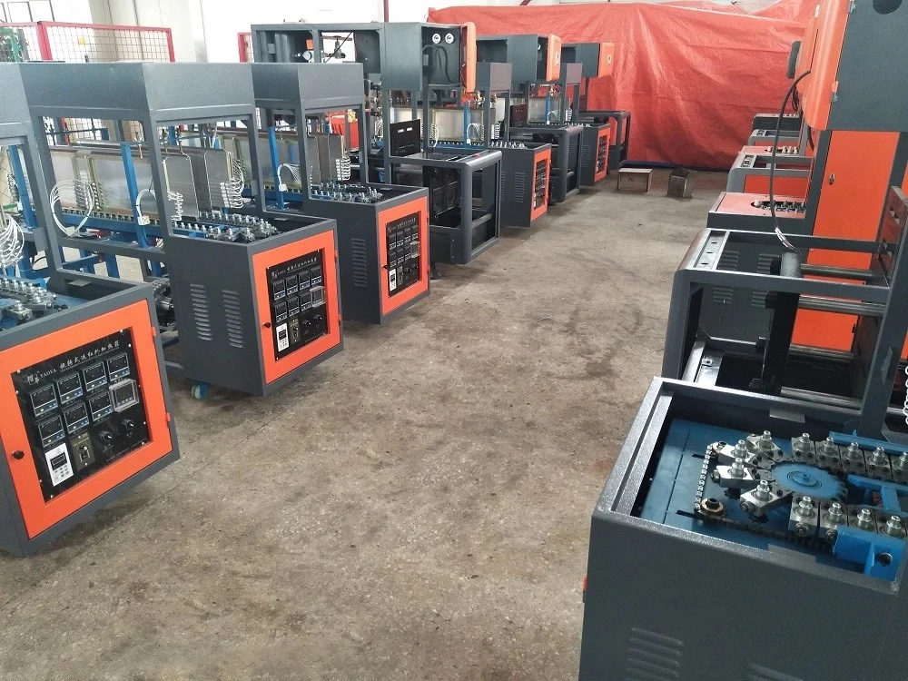 PET semi-automatic bottle blowing machine for 2 blower one heater