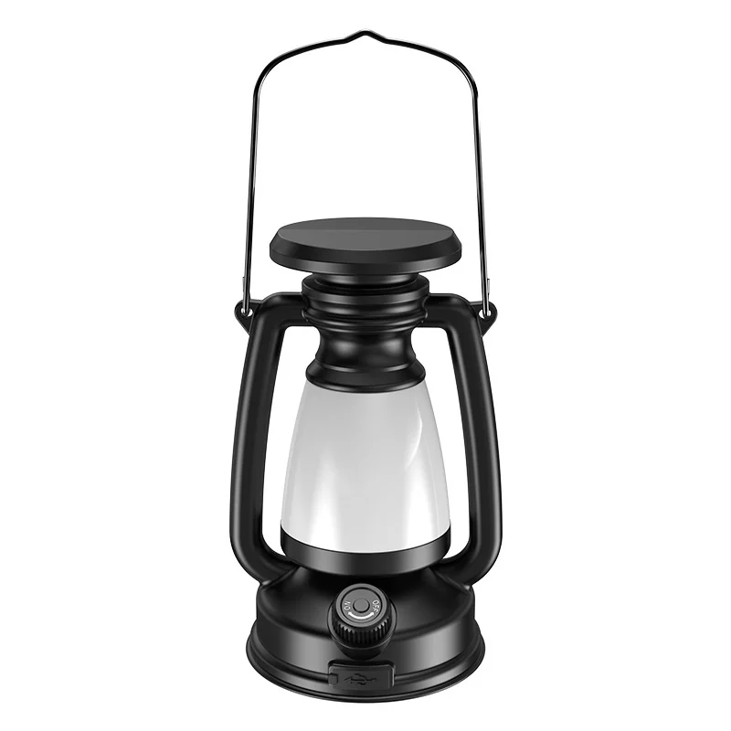 New Arrival Retro Solar Desk Lamp Rechargeable LED with Kerosene Lamp Style for Outdoor Camping Satchel & Emergency Use