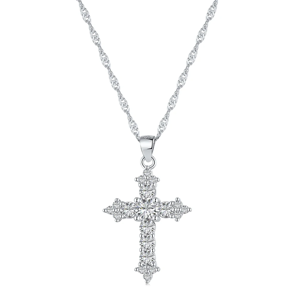 Dylam Women Fine Jewelry 18K Gold Plated 925 Sterling Silver Cross Pendant Necklace with Infinite Elements Zirconia