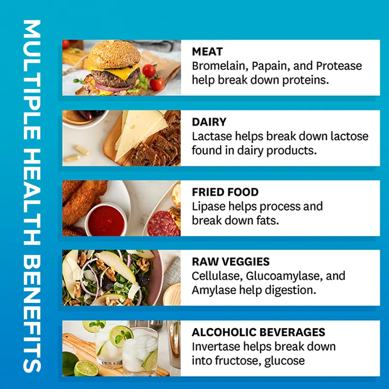 Supplier Support Digestive Health Probiotics Blend Enzyme Powder Bloating Relief Gut Health Slimming Digestive Enzymes Capsules