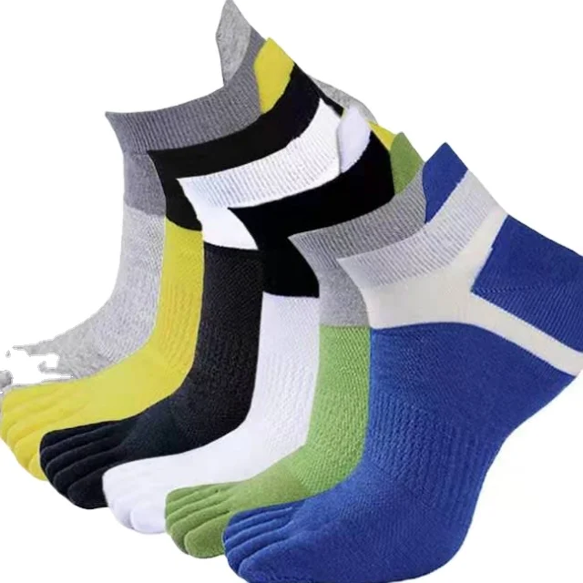 Polyester Cotton Printed Five Finger Boat Socks for Men