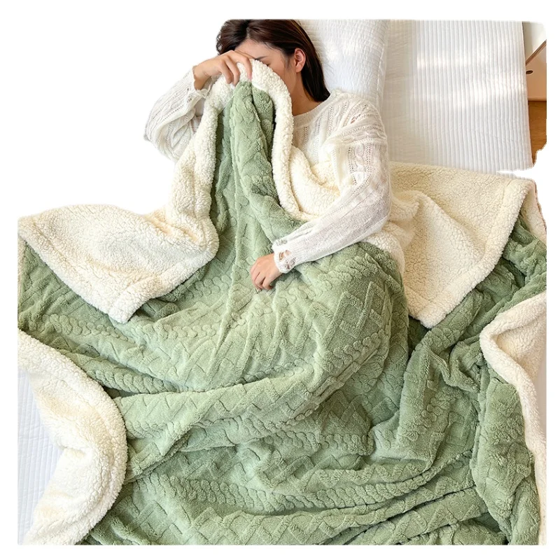 Korean Style double layer Tuscany eco-friendly leisure blanket light luxury soft warm blanket