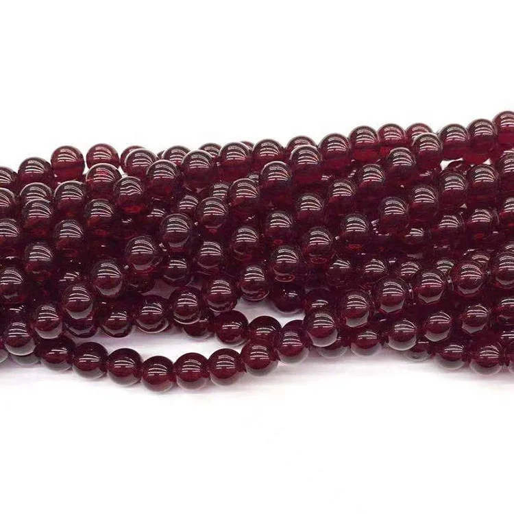 Материал светоотражающее синтетическое стекло темно-красные гладкие круглые стеклянные синтетические бусины для изготовления ювелирных изделий