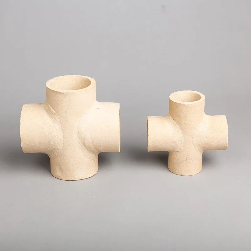 Ceramic fiber plug sleeves, aluminum silicate socket heads, equal-diameter cross pipes for high-temperature casting