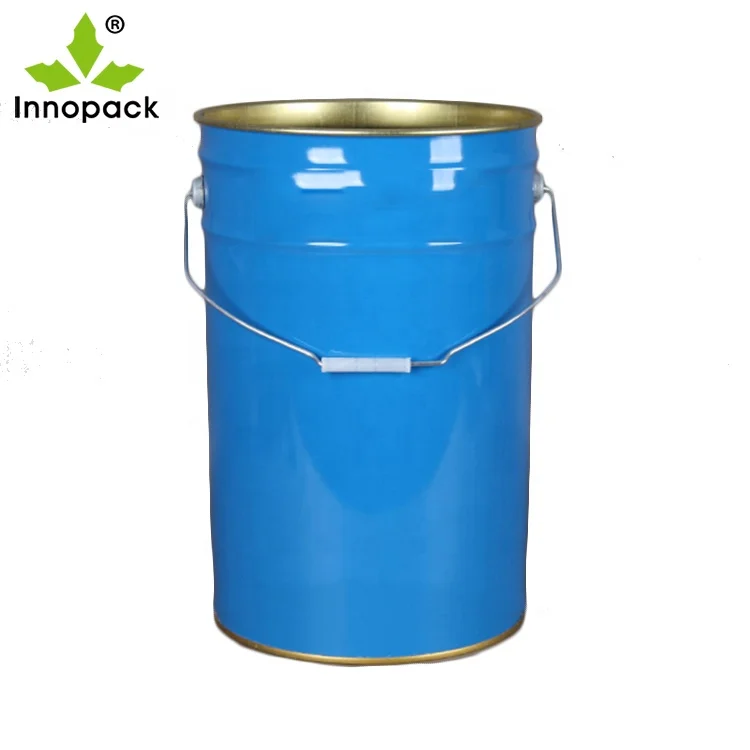 UN 25L round metal pail bucket barrel drums manufacture empty tin paint pail and steel drums