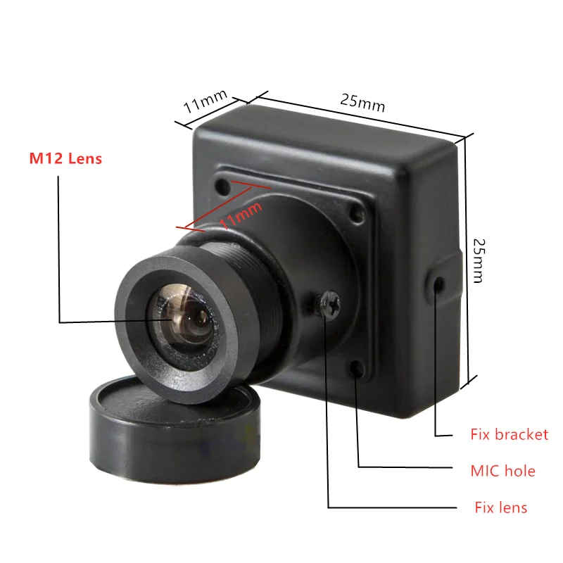 19/16/12mm Micro CVBS CCD Camera 34*34mm 2.1/2.5/2.8/3.6/4.2/6/8/12/16mm Board Lens 34x34mm with audio industrial  Camera RCA