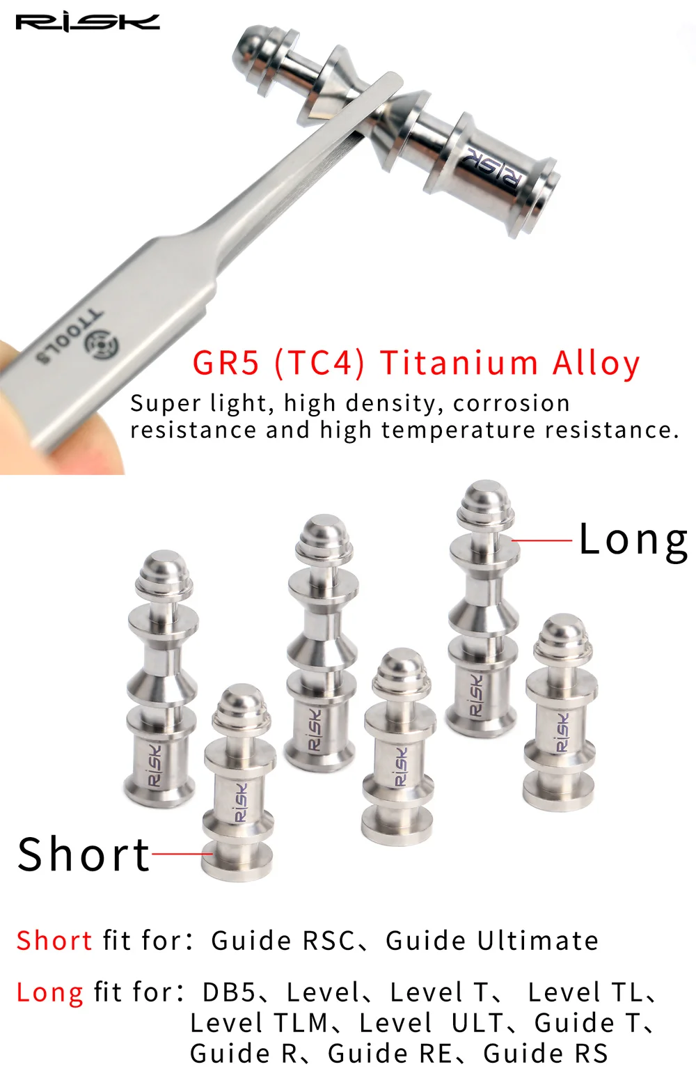 RISK Titanium Alloy Bicycle Disc Brake Lever Piston Repair Part For AVID Guide R RE RS RSC DB5 Level T TL Series Bike Parts