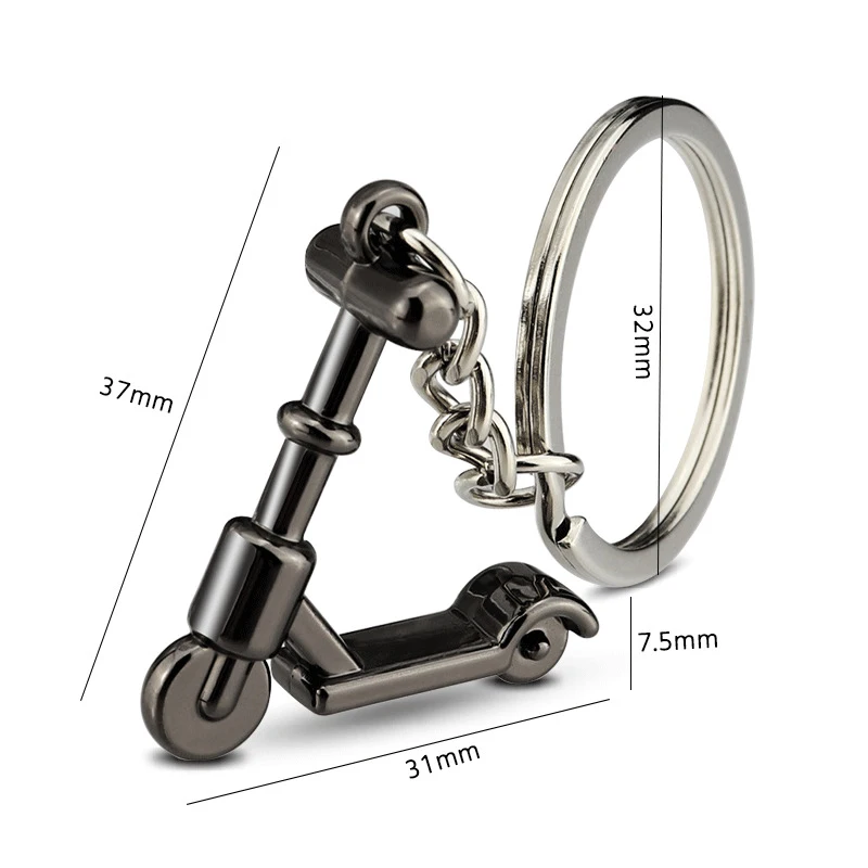 Keychain custom creative mini metal scooter Keychain pendant can be printed with LOGO lettering.