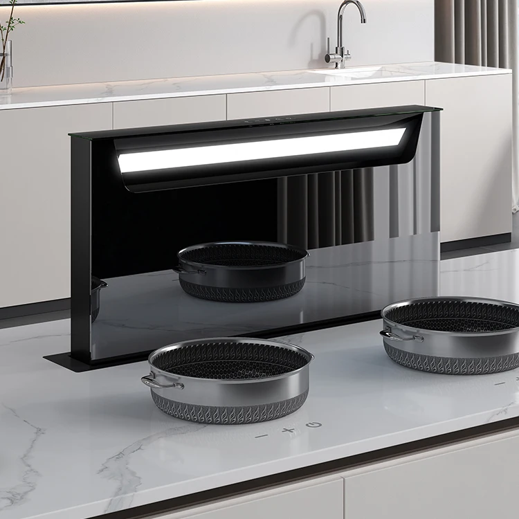 Family Table-Top Invisible Range Hood Led Screen 460W Side Suction Type Oil Fume Separation Into The Air