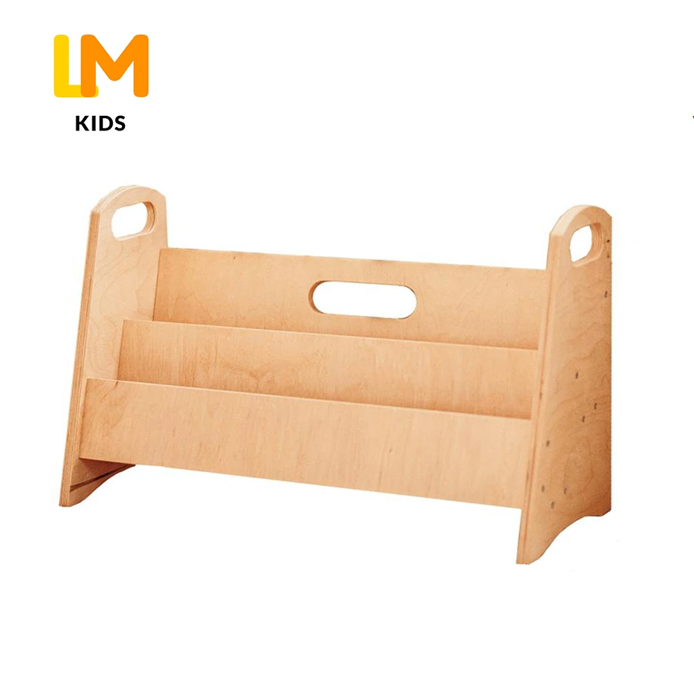 LM KIDS Wood Bookshelf With Montessori Furniture Bookshelf   Storage Assembly Kids Book Rack