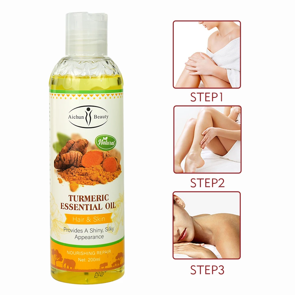 Disaar Pure Natural Turmeric Oil Body Face Hair Lightening Anti-Aging Remove Dark Spot Essential Oil