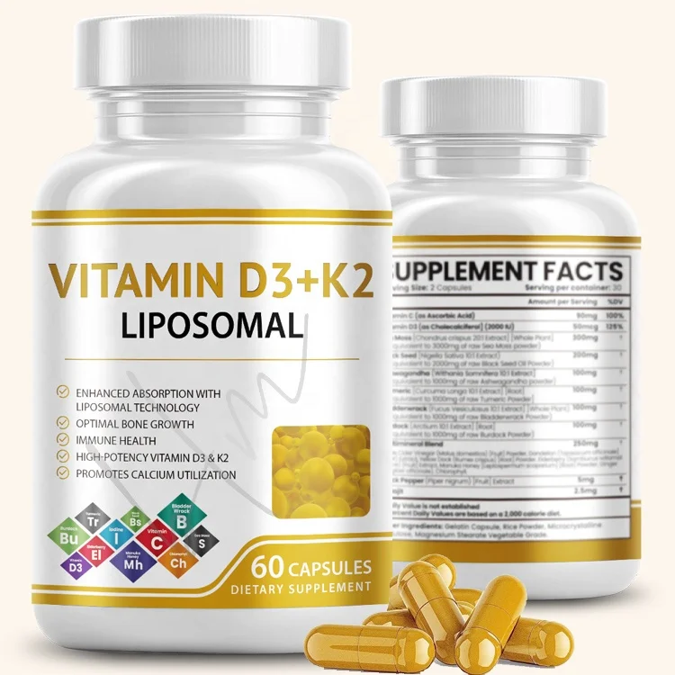 OEM 1000Iu 5000Iu 10000 Iu 50000Iu Calcium Magnesium Cholecalciferol Pill Vitamin D3 K2 Capsules