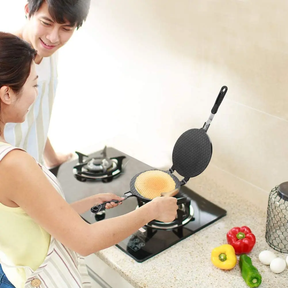  Nonstick Egg Roll Maker Double Sided DIY Ice Cream Pancake Crispy Cone Omelet Mold Press