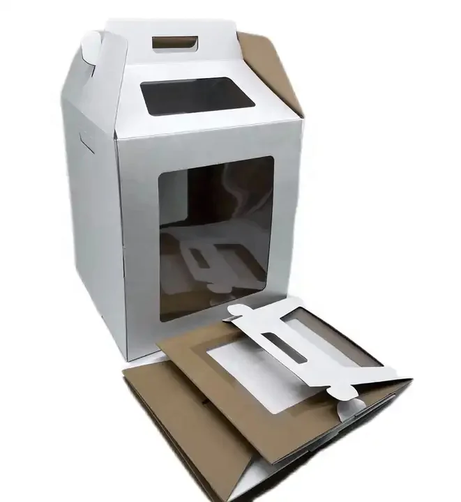 Custom printed kraft paper packaging boxes tall cake box with cake board