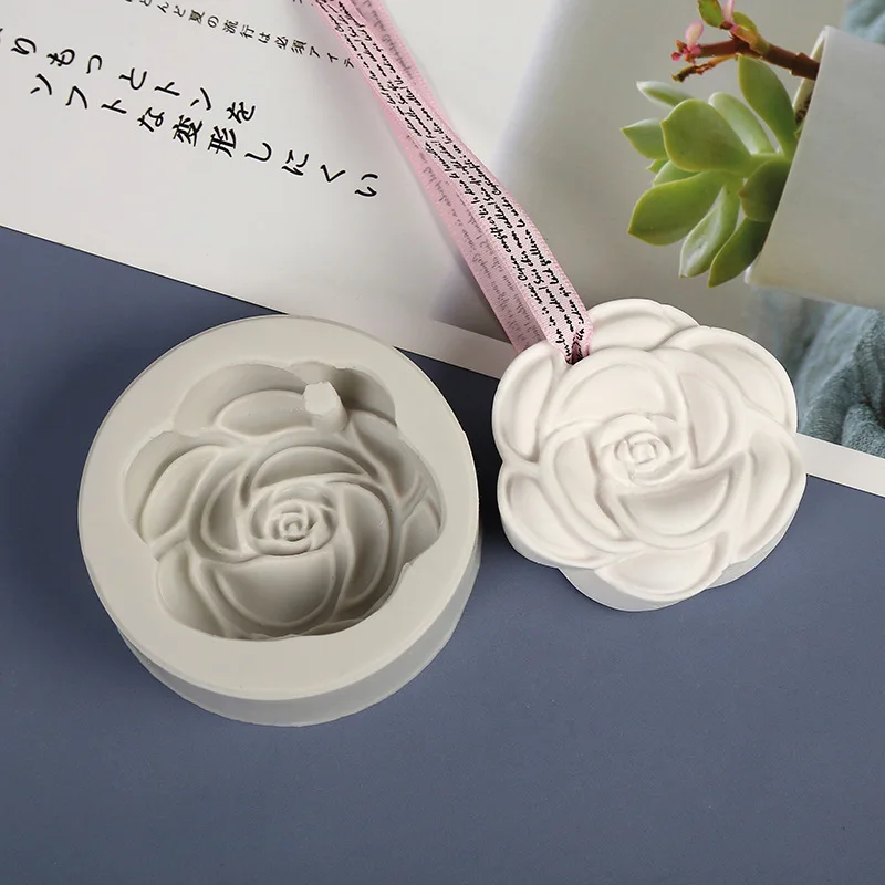 Camellia Rose Flower Soap Candle Mold Silicone Aromatherapy Gypsum Epoxy Mould Handmade Home Decor Gifts