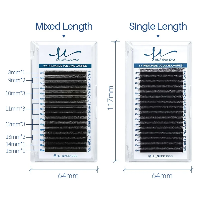 Hot-Selling YY Shaped Black Eyelashes Extensions Two Tip Lashes C/CC/D Curl  Individual Private Label Silk Eyelash Extension