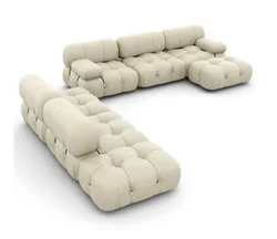 Nordic Luxury L Shape Hotel Lobby Living Room Sofa Set Round Couch Furniture 7 Seat Sofa