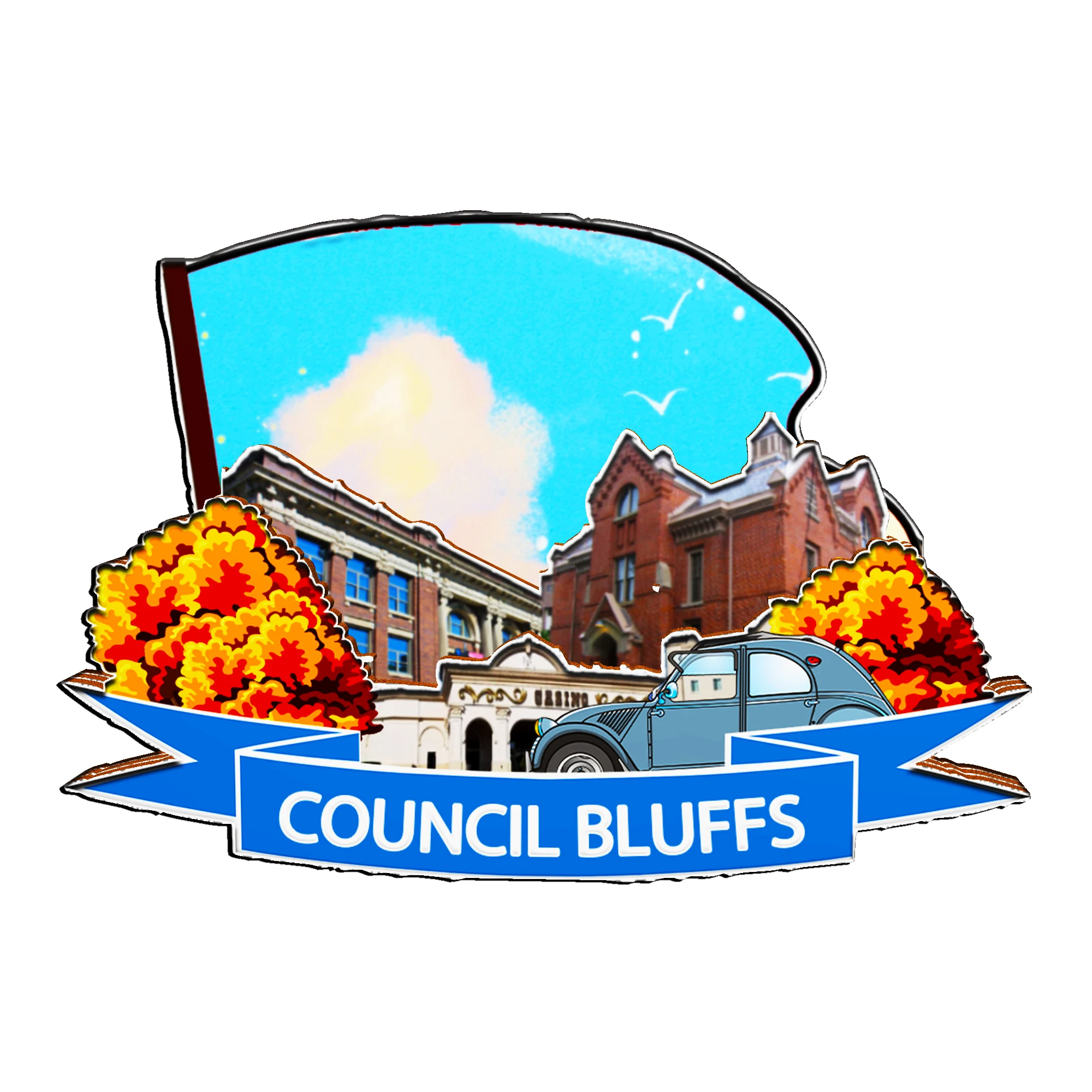 Refrigerator Magnet Council Bluffs Iowa USA United States Fridge Magnet City Travel Souvenirs Gifts 3D Classic Home Crafts