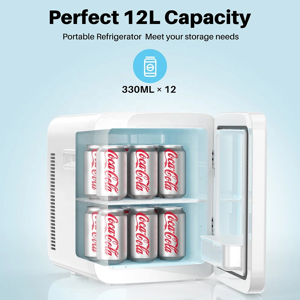 KEMIN Mini Solar Fridge For Cake Delivery Can Put In Car Compressor Frizer Color Freezer 12L 12V Usb Glass