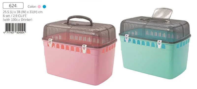 624 new Very Easy To Clean Pet Carriers Travel Box With A 100Cc Drinker And A Stay Dry Board