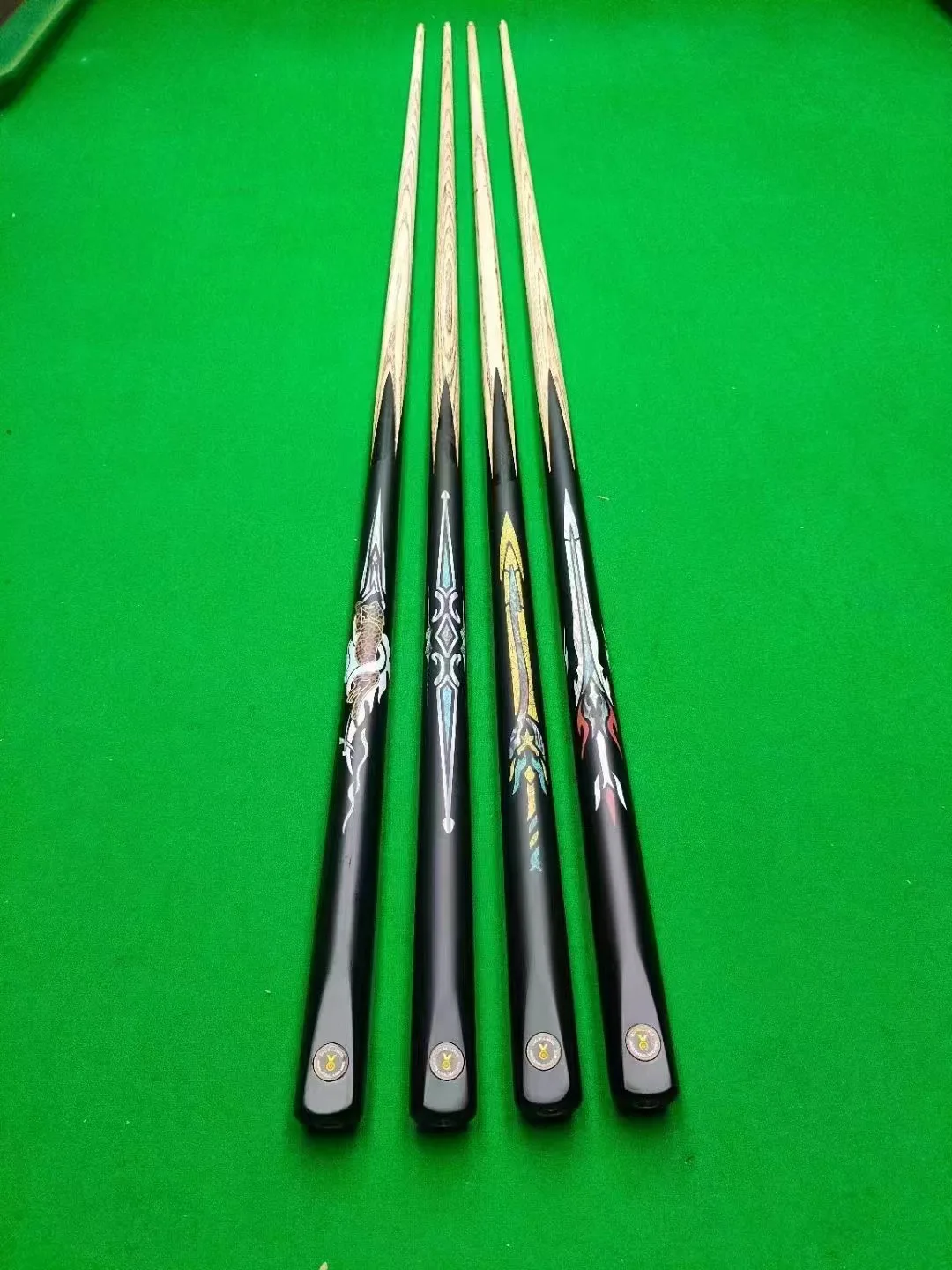 High Quality 58-Inch New Pool Cue Stick 1/2 Style Uni-Loc Joint Full Maple Wood with Multi-Color Design Stainless Steel Tip