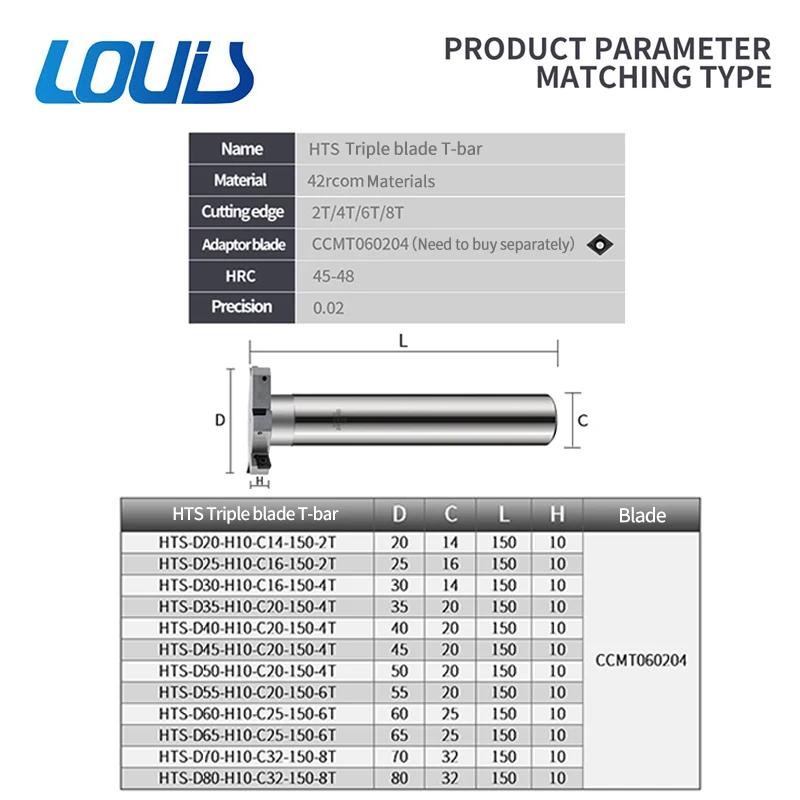 HTS/ T-type Фрезерный инструмент алюминиевая Одноразовая трехсторонняя для инструмента ccmmt060204
