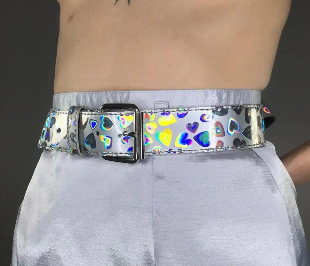 Factory Custom Sweet Heart Laser PU Belt Decor