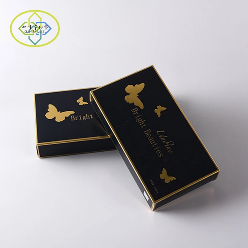 Custom Logo Paper Packaging Box Small Cosmetics Gold Foil Gift Box Packaging