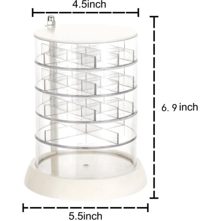 5 Layer Travel Jewelry Case With Lid Mini Jewelry Case for Earrings Ring acrylic 360 Degree Rotating Jewelry Box for Girls