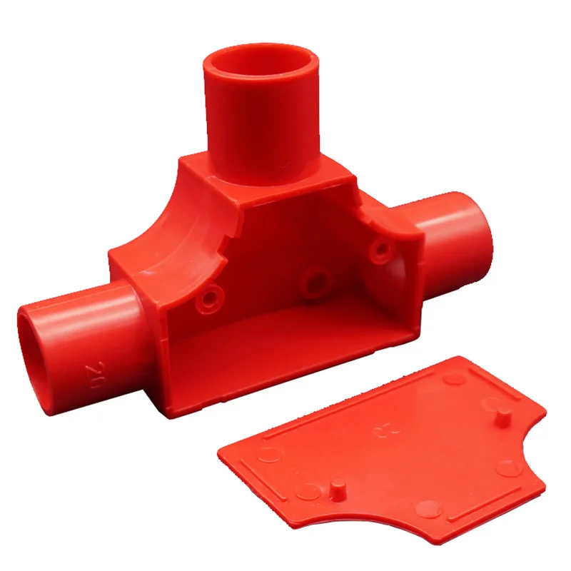 PVC Conduit Fittings Inspection Tee 16mm 20mm Pvc Elbow Pipe Fittings Plastic 3 Way Pipe Connector