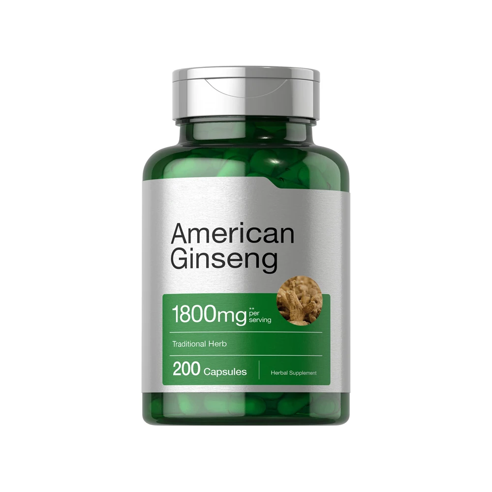American Ginseng Capsule For Natural GMP Documented Gluten-free labels Fully vegan Naturally sugar-free