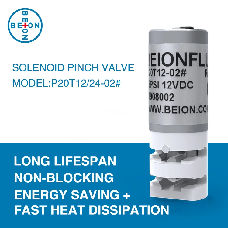 
Micro Fluid Control Valve Solenoid Pinch Valve Laboratory Valve Small Size 3-way 12/24VDC 0-15PSI P20T12(24) 