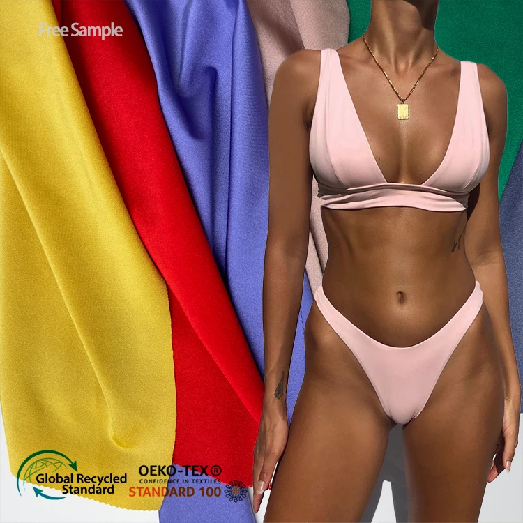 High Performance Polyamide Elastane Comfortable Breathable Warp Knitted Shiny Swimming Wear Fabrics For Yoga Fitness Pants