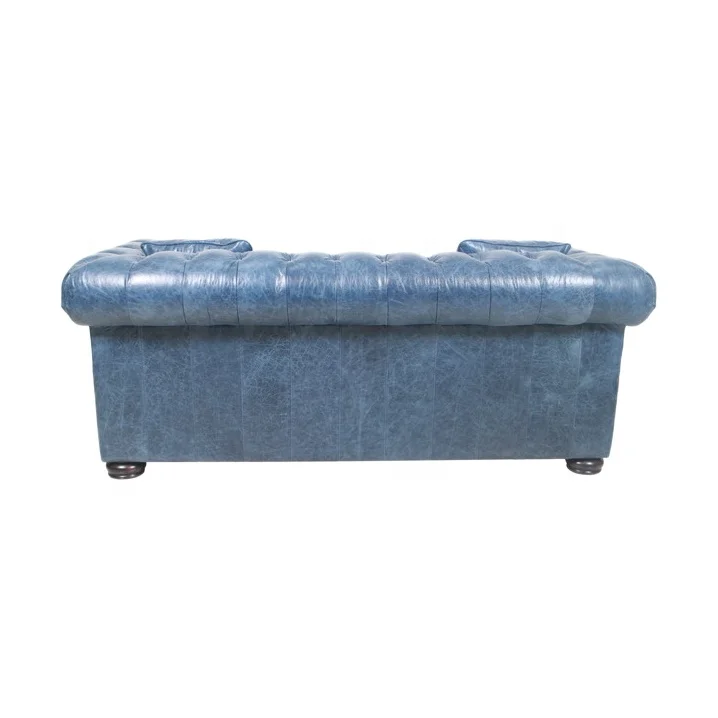 300000 SKU ODM Public Company Shayne Luxury High-end Customize Furniture Dubai Blue Top Layer Leather Sofa