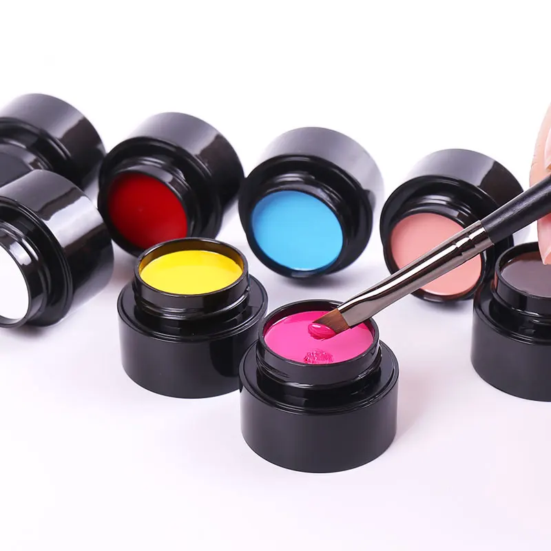 Full Coverage Pure Color Paint Gel DIY Creamy Texture Nail Gel Polish Manicure Varnishes Solid UV Gel