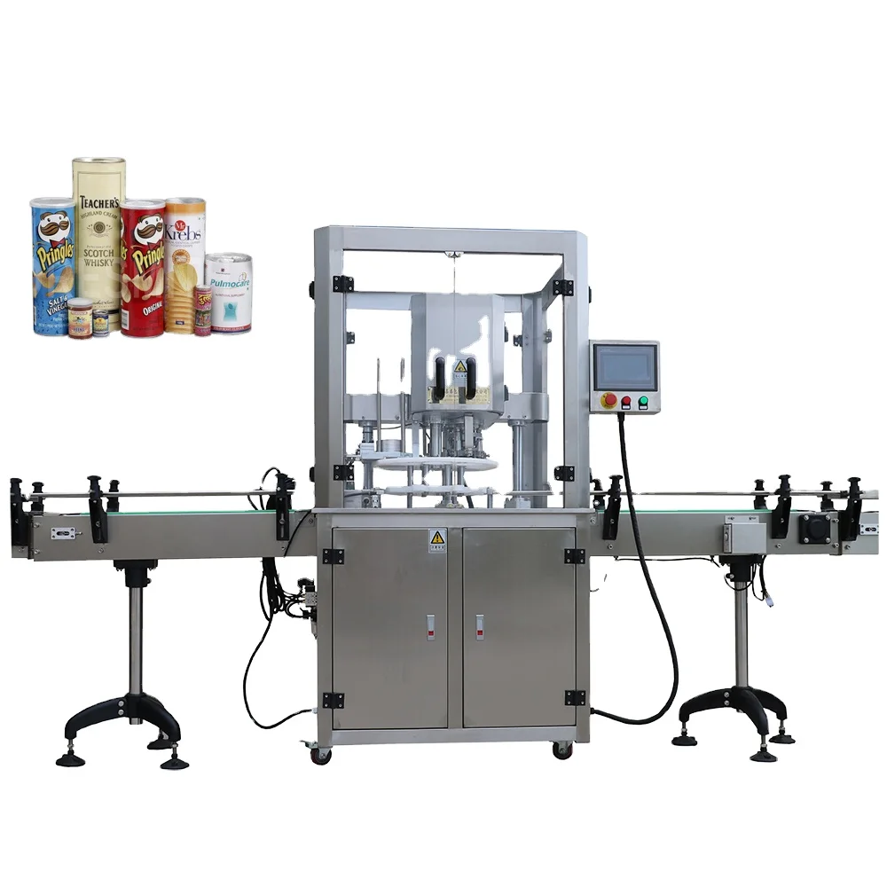 spiral potato chips making equipment /PET paper aluminum tin can sealer  machine for potato chips