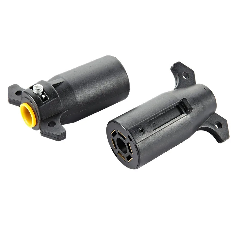 New American 7-pin 7 Way Trailer Towing Blade Round Socket Plug Connector Adapter 12V 7 PIN Plug Adapter For Trailer RV Yacht