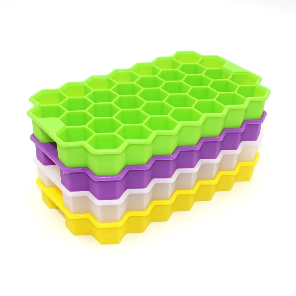 Ice Cream Tools BPA Free Whisky Ice Cube Making Mold 21 Grids 36 Grids Silicone Ice Cube Tray with Lid