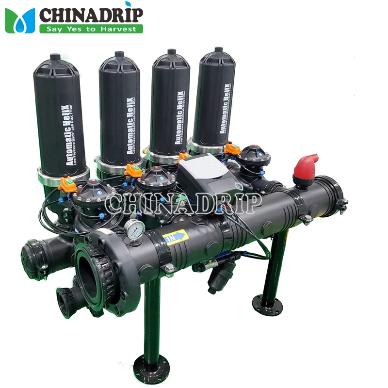 3 Inch 4 Unit Agricultural Irrigation Automatic Back Flushing Self Cleaning  Water Filter System For Drip Irrigation