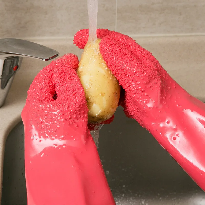 Japan Creative Peeled Potato Cleaning Gloves Kitchen Vegetable Rub Fruits Skin Scraping Fish Scale Non-slip Household Glove