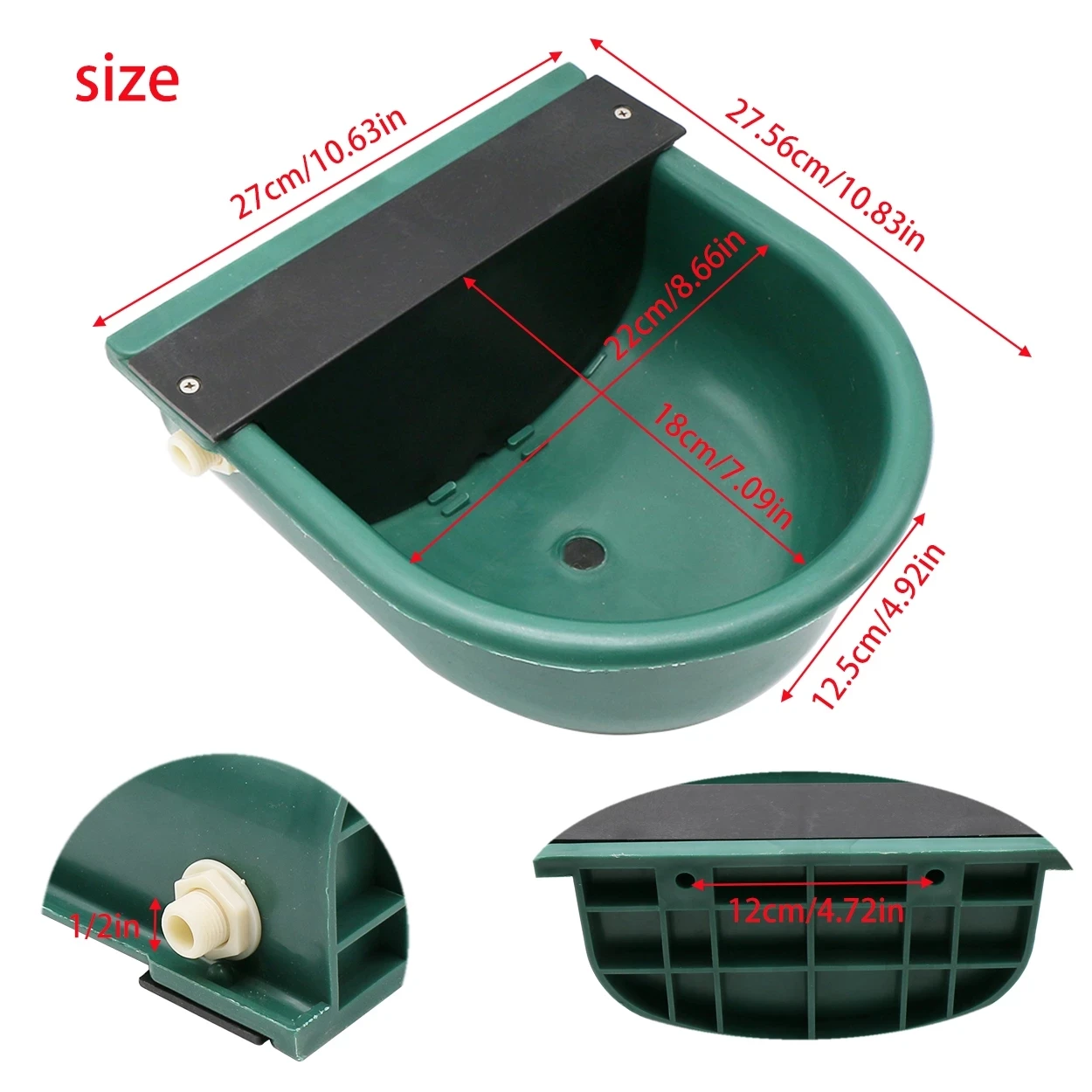 Farm Feeding  Plastic Cow Calf Horse Water Drinker Automatic Cattle Water Trough 4L Cattle Water Drinking Bowl
