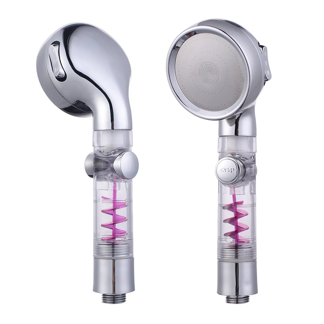 PP Micro Filtering 3 Functions ON OFF Switch High Pressure Turbo Fan Shower Head SPA Propeller Driven Hand Shower