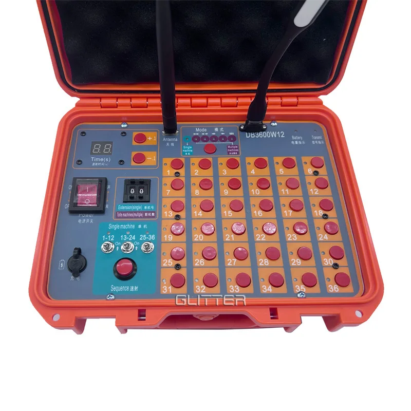 Transmitter rechargeable manual control 36 channel professional fireworks display system fireworks wireless firing system