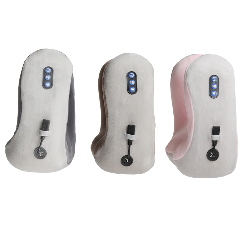 Electronic heat vibrator relaxation pillow neck massager for car and home