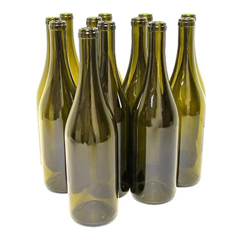 Recyclable 187ml Mini Burgundy Glass Wine Bottle Empty Engraved with Screen Printing Surface for Beverage Use