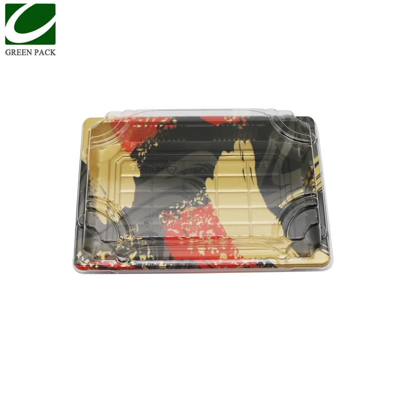 Chinese manufacturers supply directly disposable cheap plastic sushi box sushi party tray with lip