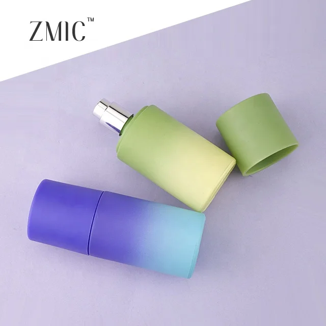 Wholesale luxury perfume bottle 50ml gradient blue green pink 50 ml perfume bottle glass oil perfume wholesale