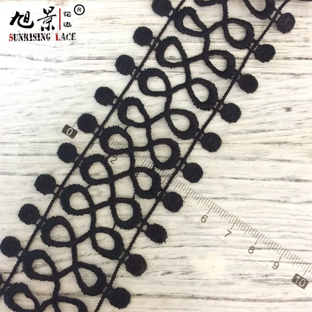 Lace Factory Colorful Pompom Trimming Mini Cotton Guipure Embroidery Pom Pom Lace Trim